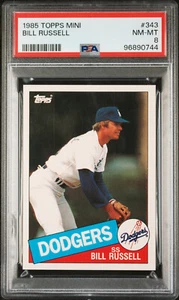 1985 TOPPS MINI # 343 BILL RUSSELL PSA 8 MAC SPOTLESS  100 MADE  * - Picture 1 of 5