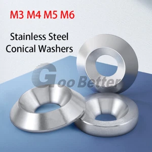 #6 #8 #10 #12 Conical Washers Stainless Steel Concave Convex Countersunk Washer - Picture 1 of 10