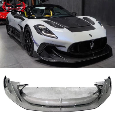 Kit de cuerpo de alerón divisor de labios para parachoques delantero de fibra de carbono seco para Maserati MC20 Foto 1 de 4
