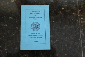 Vintage 1948 Constitution & By Laws Of Musicians Protective Union Local #594 - Picture 1 of 6
