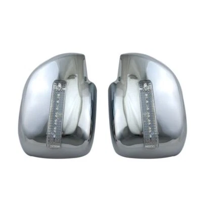 Боковое зеркало со светодиодной отделкой крышки для 98-07 Lexus LX470/Toyota Land Cruiser хромированное - Изображение 1 из 4