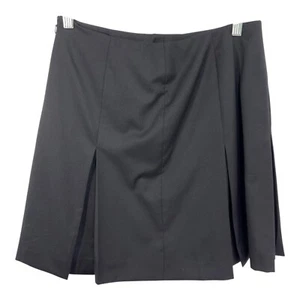 Brooks Brothers taglia 6P minigonna lana plissettata carriera tinta unita nera Petite 415 - Foto 1 di 8