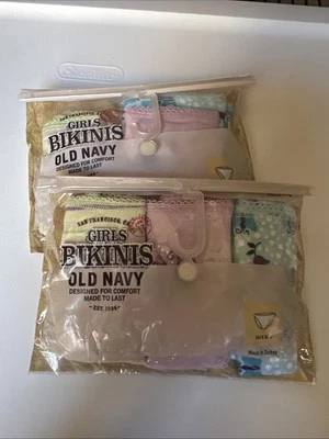Ropa interior de bikini a rayas mariposa 6 pares azul marino antiguo para niñas talla pequeña algodón nuevo Foto 1 de 4