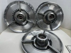 FIVE VINTAGE 1964 64 CHEVROLET CHEVY IMPALA  SS HUBCAPS WHEEL COVERS - Picture 1 of 8