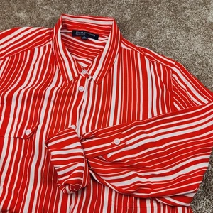 Jones New York Signature Damen Hemd mit Knopfleiste Gr. XL orange gestreift Arbeit - Bild 1 von 7