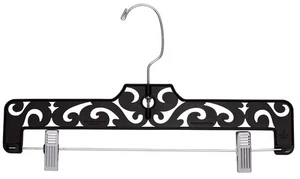SSWBasics Boutique Black Carved Plastic Pants Hangers - Case of 50 - Picture 1 of 1