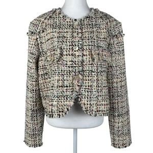 St John strukturiertes französisches Tweed Wimpern-Sakko 14 mehrfarbig vollständig gefüttert neu mit Etikett $ 1795 - Bild 1 von 12