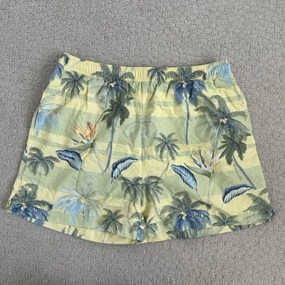 Tommy Bahama Shorts Men Medium Swim Trunks Lined Pockets Hawaiian Floral Yellow - Image 1 of 4