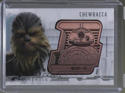 2017 Topps Star Wars Masterwork Medallion Bronze /150 Chewbacca BB-8 #DM-CH 0q5 - Image 1 of 3