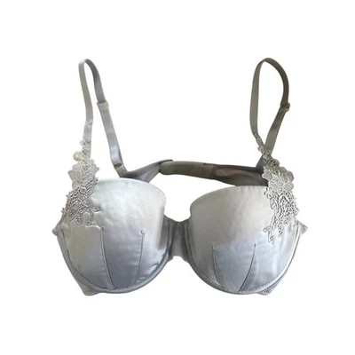 Sutiã Thirdlove Ice lavanda roxo cetim floral aplique fio demi 34B 1/2 - Imagem 1 de 4