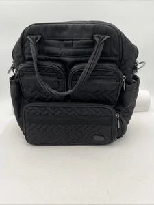 LUG Mini Puddle Jumper 2 Black Convertible Bag Unisex Quilted Travel Diaper Bag - Picture 1 of 12