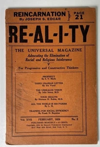 RE-AL-I-TY Rare Magazine Vol XVII No 2 Julia Seton 1929 Metaphysical Reality - Bild 1 von 4