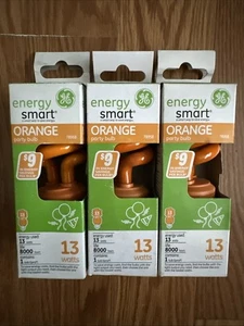GE Lighting 78958 Energy Smart CFL Party Light 13-Watt Orange 3-Pack Naranjado - Picture 1 of 4