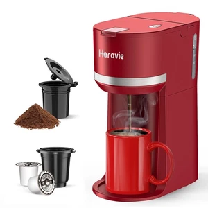 Mini Single Serve Coffee Maker for K Cup and Ground Coffee, Fast Brew One Cup... - Picture 1 of 7