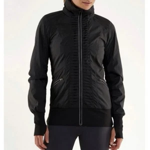 Chaqueta deportiva Lululemon Run Back On Track negra para mujer talla 4 bolsillos con cremallera completa - Imagen 1 de 11