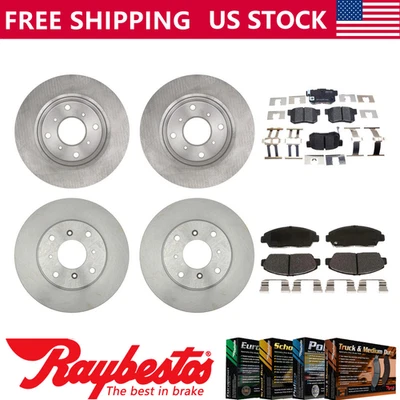 Rotores de freno delanteros traseros y pastillas de freno de cerámica para Honda Prelude 1992-1996 Foto 1 de 4