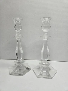 Tiffany & Co. Candelabros Cristal Transparente Hexágono Cónico Mecha Única - Imagen 1 de 10