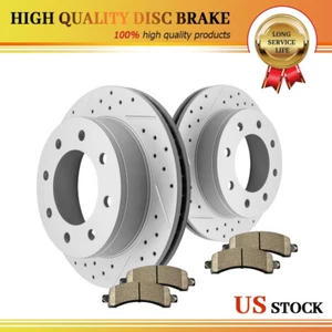 REAR Brake Rotors Ceramic Pads for 2004-2020 Chevy GMC Express 2500 Savana 3500 - Picture 1 of 9