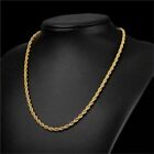 18K Solid Gold Rope Chain Necklace Men Women 10 16 18 20 22 24 26 28 30