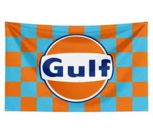 GULF RACING FLAGS 3FT X 5FT PORSCHE 911 912 356 904 917 908 914-6 914 CAYMAN s - Picture 1 of 7