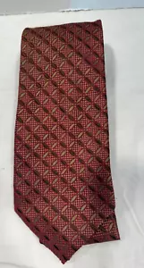 Bespoke USA Hand Sewn Red and Olive Green Silk 58" Neck Tie - Picture 1 of 4