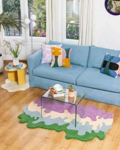 Hand Tufted Irregular Rug Multi-Color Living Room Area Rug Carpet Style Rug - Picture 1 of 6