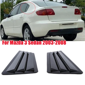 Glossy Black Side Window Scoop Louver Cover For Mazda 3 Sedan 2003-2008 - Picture 1 of 5