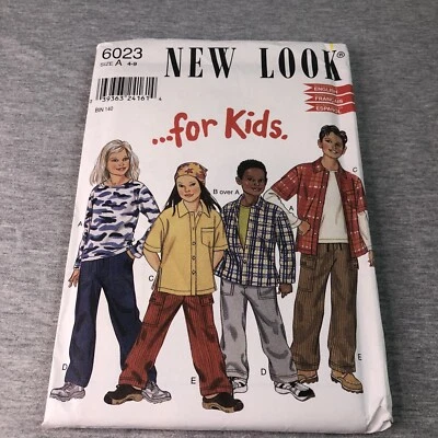 Vintage Sewing Pattern Kids New Look Outfit Size 4-9 Unisex Uncut 6023 - Image 1 of 3