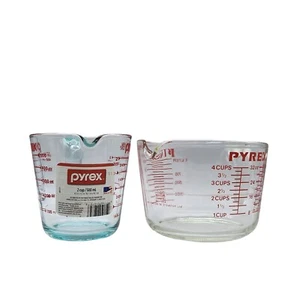 Pyrex USA Juego de vasos medidores de vidrio transparente, 2 tazas y 4 tazas - Imagen 1 de 14