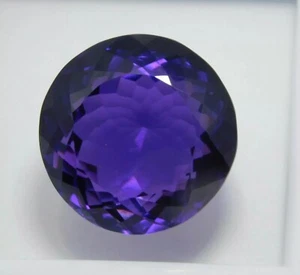 UNHEATED 38-40 Ct Natural Purple Amethyst Round Cut EGL Certified Loose Gemstone - Picture 1 of 4