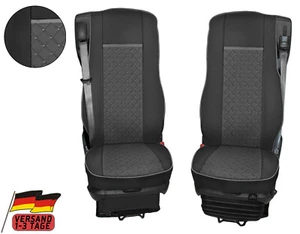 LKW Truck DAF 106  Passform Sitzbezüge Öko-Leder Schwarz/Grau 1+1 - Bild 1 von 10
