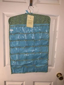 RAYMOND WAITES HANGING JEWELRY ORGANIZER BLACK WHITE FLORAL 66 POCKETS (C) NWT - Picture 1 of 4