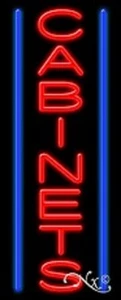BRAND NEW "CABINETS" 32x13 VERTICAL BORDER REAL NEON SIGN W/CUSTOM OPTIONS 11528 - Picture 1 of 3