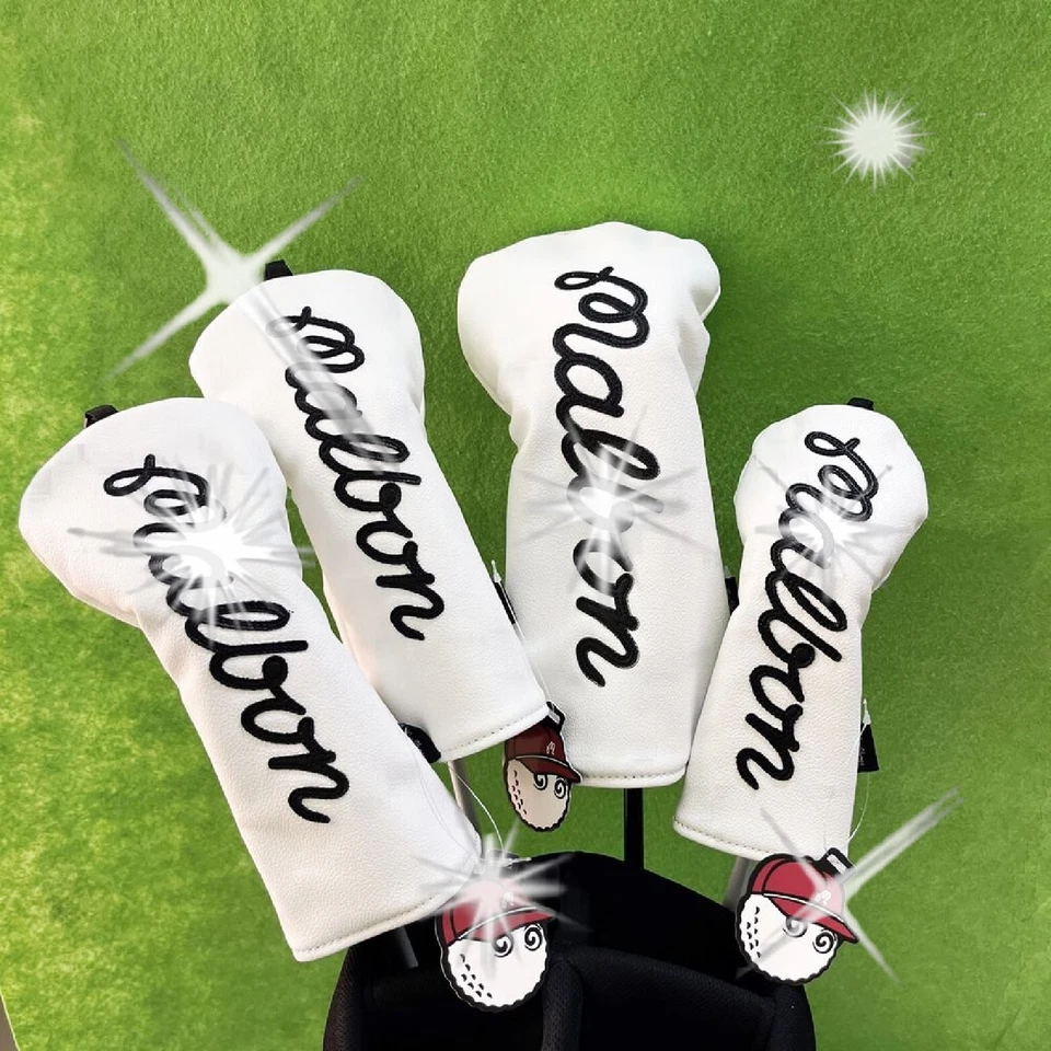  golf club headcover Driver Wood Hybrid cover Pure black/white letters - Image 1 of 4