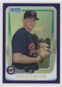 2011 Bowman Draft Chrome Prospects Retail Purple Refractor Steven Gruver #BDPP78