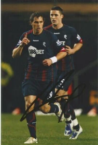 FOTO DE ACCIÓN 6x4 firmada por Johan Elmander BOLTON & SWEDEN + CERTIFICADO DE AUTENTICIDAD - Imagen 1 de 1