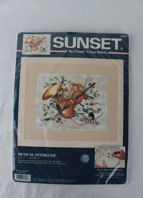 DIMENSIONS SUNSET MUSICAL INTERLUDE CROSS STITCH KIT #13956 -   NIP - Image 1 of 4