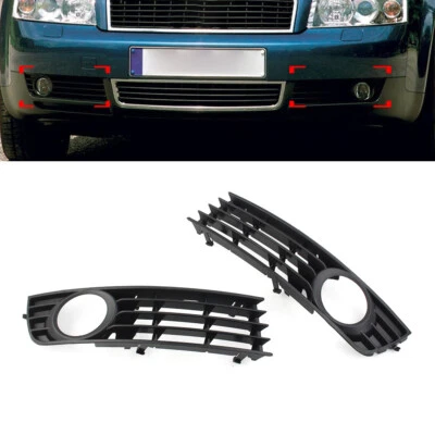 1 Pair Front Bumper Grille Fog Lights Cover For Audi A4 B6 Sedan Model 01-05 US - Image 1 of 4