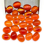 25 Pcs Natural Ethopian Orange Opal 9X7mm Oval Cabochon Gemstones Wholesale Lot