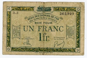 France/Occupied german territoriy… P-R5 … 1 Franc … 1923 … *VG*. - Picture 1 of 2