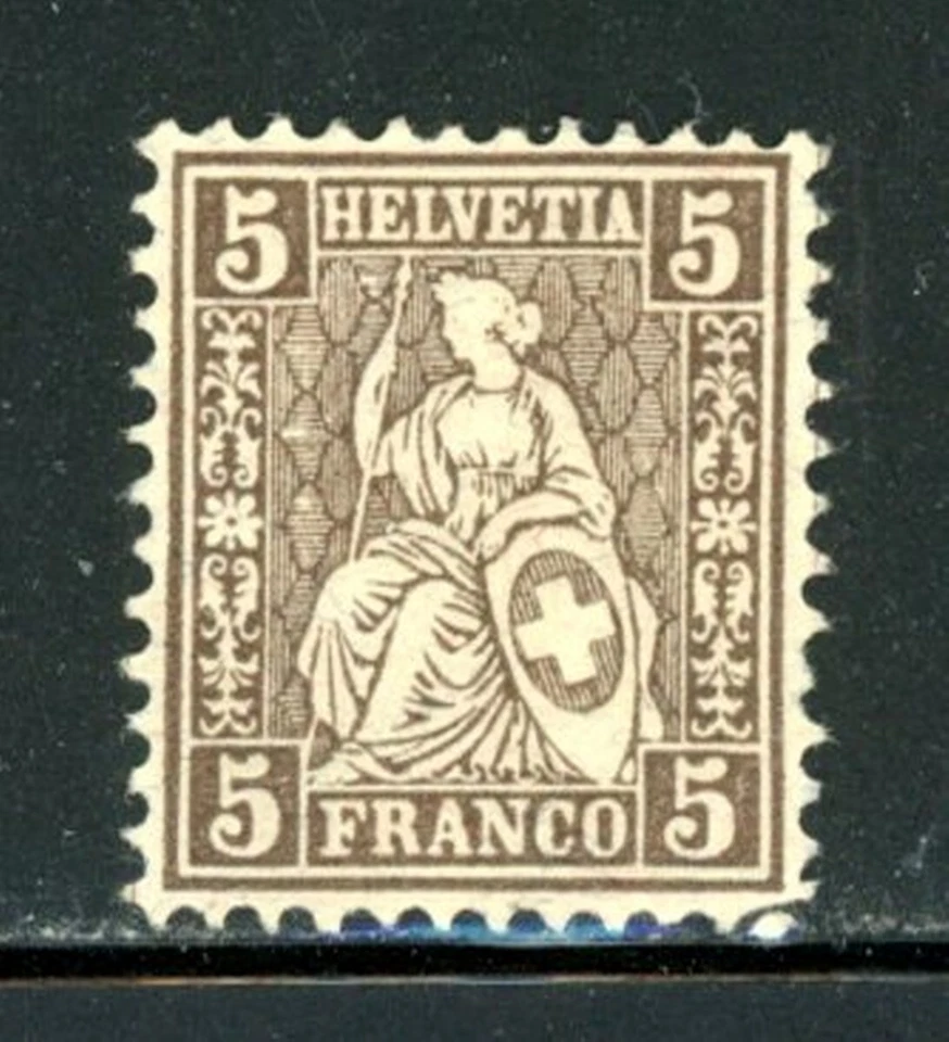 Switzerland Scott # 43a - MH - CV=$115.00 - Bister Brown    (3-C186) - Image 1 of 1