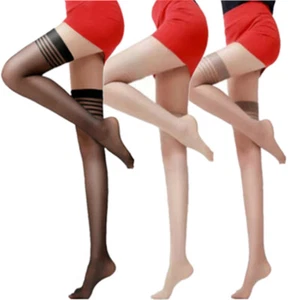 Sexy Womens Lady Non-Slip Silk Thigh High Hold-ups Pantyhose Stay Up Stockings - Picture 1 of 14
