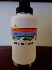 NEU! LIFE IS GOOD 50 Unzen EDELSTAHL WASSERFLASCHE... "RETRO OCEAN WAVE" - Bild 1 von 3