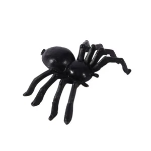 50pcs Black Plastic Fake Spider Toys Halloween Prank Props For Party Decor BEL - Picture 1 of 8