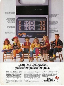 1987 Texas Instruments Speak and Math Help their Grades Vintage Print Ad/Poster - Picture 1 of 1