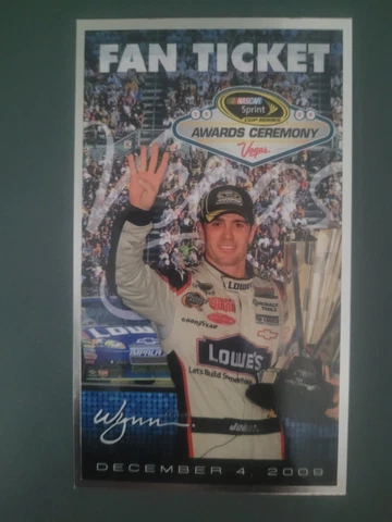 Rare Nascar 2009 Jimmie Johnson Awards Ceremony Banquet Ticket Cover