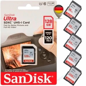 SanDisk Ultra SD Speicherkarte 16GB 32GB 64GB 128GB 256GB  Class 10 Memory Card  - Bild 1 von 11