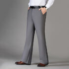 Men Retro Bell Bottom Flare Pants 70S Casual Business Dress Bootcut Trousers