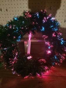 2002 Enchanted Forest 24'' Continuous Changing Colors Fiber Optic Wreath TESTED - Picture 1 of 12
