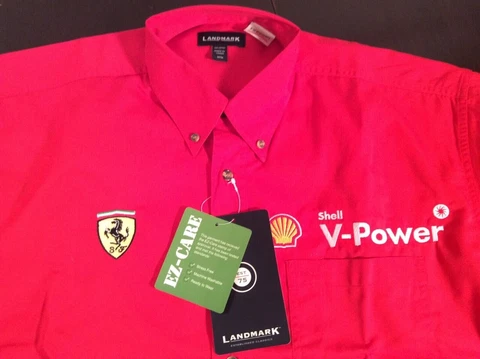 FERRARI / SHELL V-Power Technician’s Shirt (XL) NWT and SHELL Cap Cover